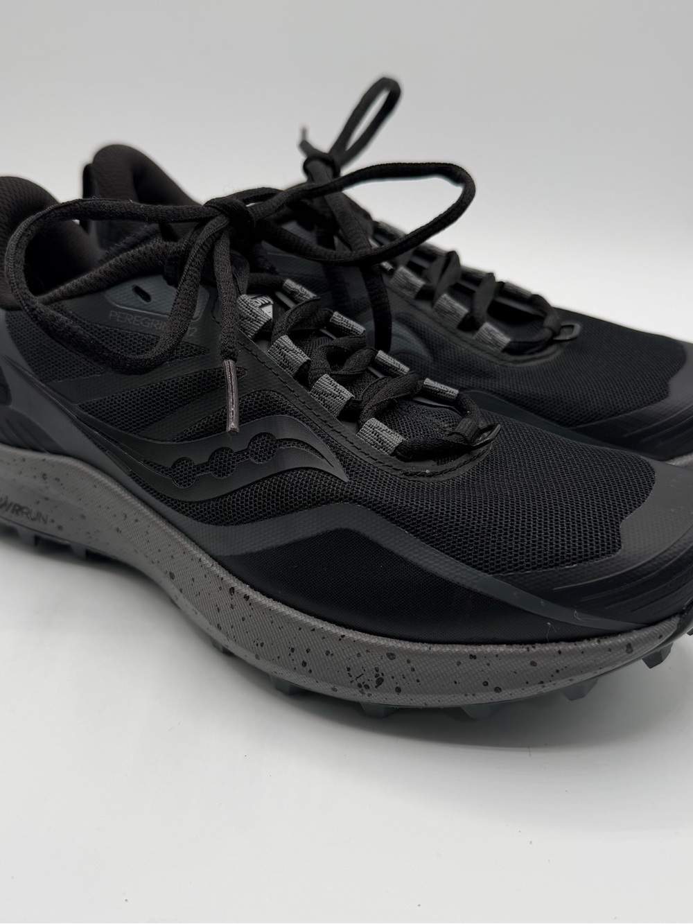 Saucony Peregrine 12 Womens 7 Black Charcoal Trail Running Shoes NWOB S10737-05